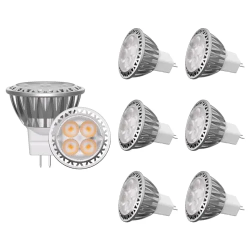 gu4 led warmweiss 2700k 12v 3w mr11 led 250lm 6er, nicht dimmbar 3w ersetzen 35w halogen Äquivalent, warmweiß glühbirnen spot licht aluminium lampen für landschaftsschienenbeleuchtung im freien